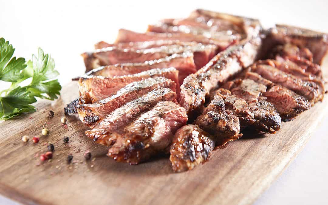 Sliced pieces of steak